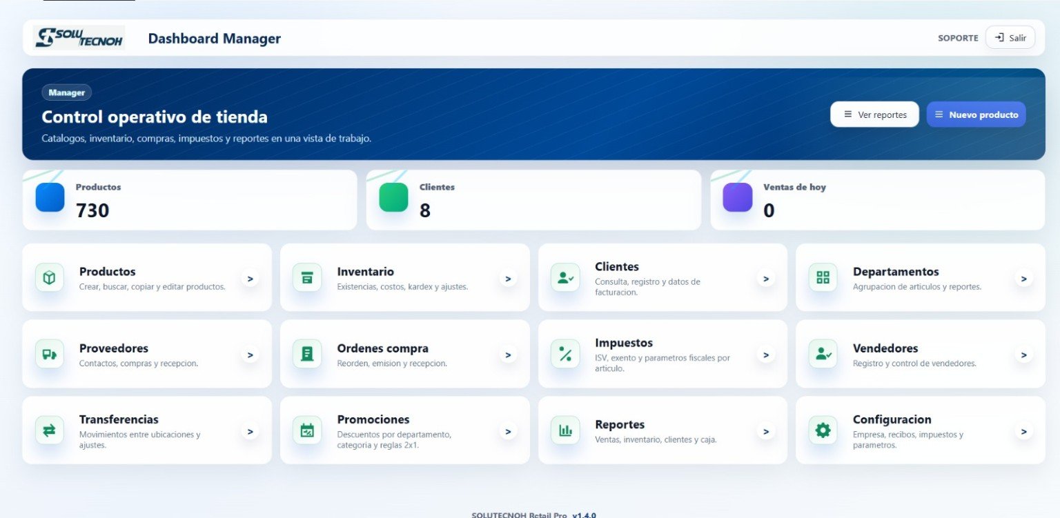 Dashboard de SOLUTECNOH Retail Pro